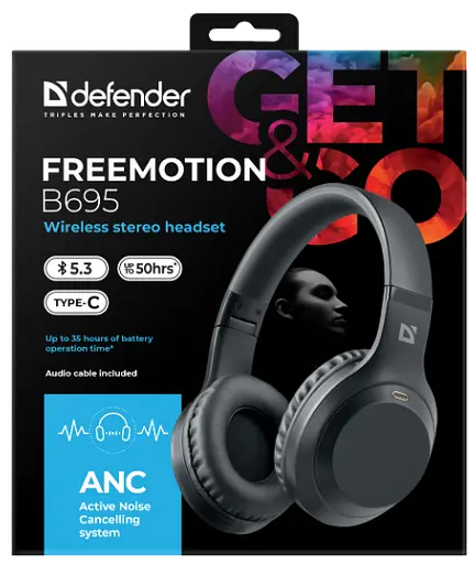 Гарнітура Defender FreeMotion B695 Bluetooth ANC Black (63695) - фото 9