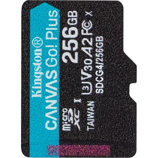 Карта памяти Kingston microSDXC Canvas Go! Plus 256GB Class 10 UHS-I U3 V30 A2 (SDCG4/256GBSP) (139170) - фото 2