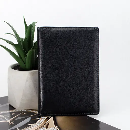 Обложка на паспорт и права Ricco Grande 162-A кожаная черная - фото 2