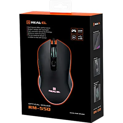 Мышь Real-EL RM-550 Black (RM-550 Black) - фото 5