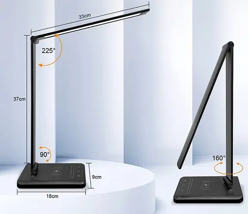 Лампа офісна led бездротова зарядка 10 в qi i роз'єм usb weareok - фото 2