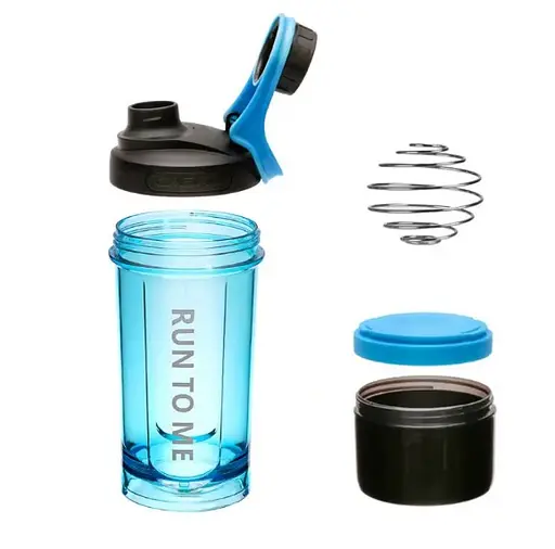 Шейкер спортивний з контейнером Casno 600 мл KXN-1199 з вінчиком Синій (KXN-1199_Blue) - фото 2