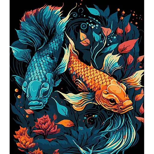 Картина по номерам Strateg Подводный мир на черном фоне 30х40 см - фото 1