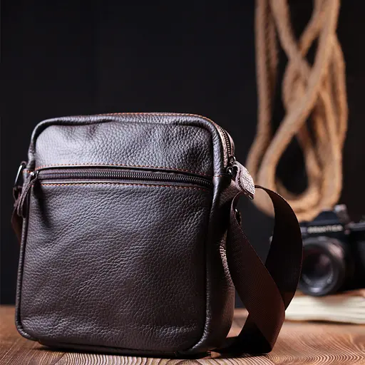 Чоловіча шкіряна сумка Vintage 18х19х6 см sum0020307 - фото 8