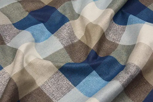 Тканина з тефлоновим просоченням Шахматка синя (від 1 м) - фото 5