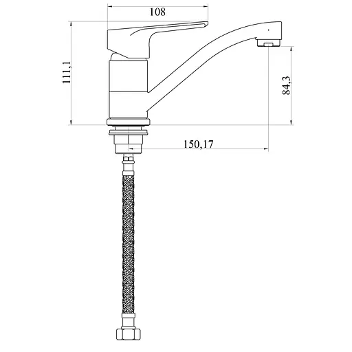 Змішувач для умивальника DOMINO VITO DVO-203M поворотний 15 см для ванної з латуні з керамічним вузлом - фото 2