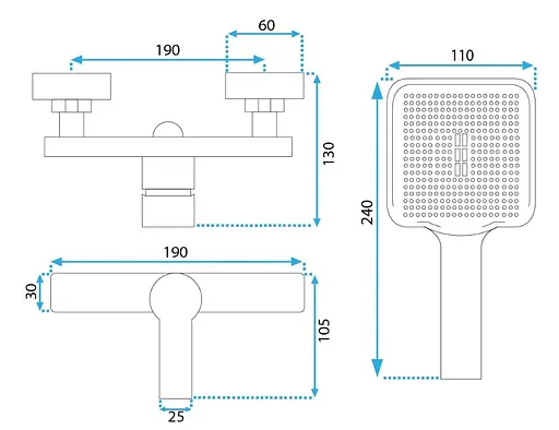Змішувач для душу Rea Argus brushed gold REA-B6413 Золотий - фото 5