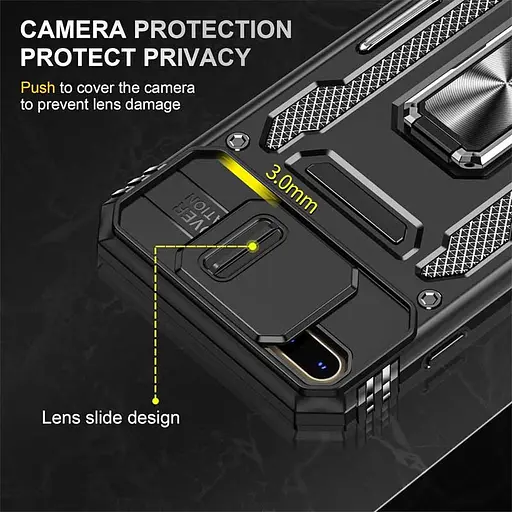 Ударостійкий чохол Epik Camshield Army Ring для Apple iPhone 7 plus/8 plus 5.5 Чорний/Black - фото 5