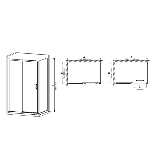 Душевая кабина без поддона Mixxus Premium Diverse SC03-120x80x195-TR Black прозрачное стекло 6 мм MI6868, Черный матовый, Универсальная, прозрачный - фото 4