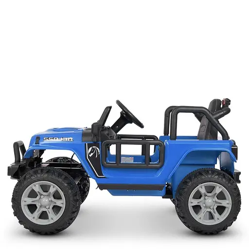 Электромобиль детский Bambi Джип Racer M 4282EBLR-4 с аккумулятором 12V и кожаным сиденьем синий - фото 2