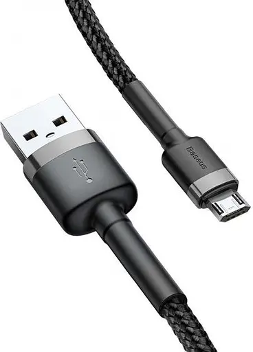 Кабель Baseus cafule Cable USB For Micro 2.4A 0.5 м Серый + Черный - фото 2