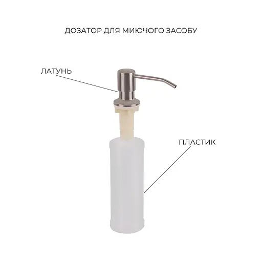 Кухонная мойка Lidz Handmade H6050 интегрированная Brushed в комплекте с дозатором и корзиной, Нержавеющая сталь - фото 5