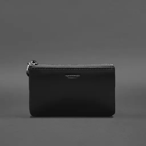 Шкіряна монетниця / міні-косметичка 3.0 чорна краст - фото 4