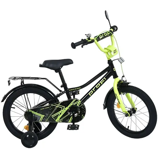 Велосипед Profi MB 14015-1 колеса 14" сталь дзвінок дзеркало ліхтарик зелений з чорним