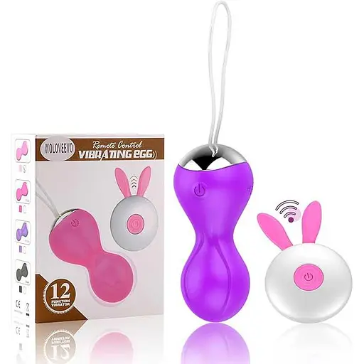 Вагінальні кульки Кегеля з вібрацією 12 режимів Фіолетовий - фото 1