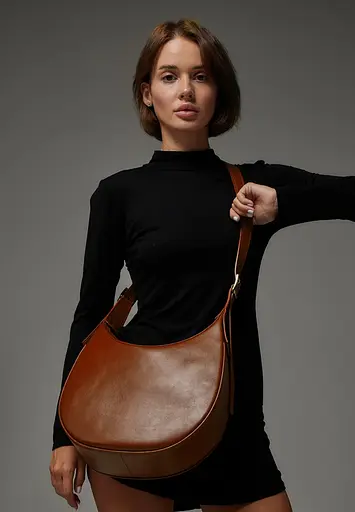 Жіноча шкіряна сумка Vivian світло-коричневий - фото 2