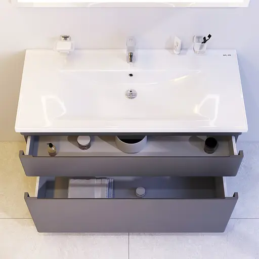 Тумба з умивальником AM.PM Hit 100 см графіт матовий M93A-FSX01002-WC01002GM38 Графіт - фото 3