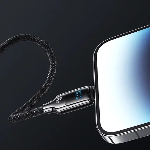 Дата кабель Usams US-SJ741 Digital Display HX Ser. Type-C to Lightning 30W (1.2m) Tarnish - фото 5