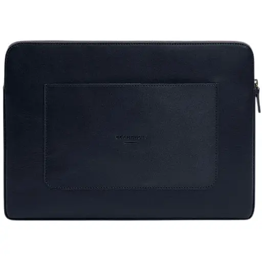 Кожаный чехол BlankNote для ноутбука на молнии с хлястиком и карманом Синий - фото 1