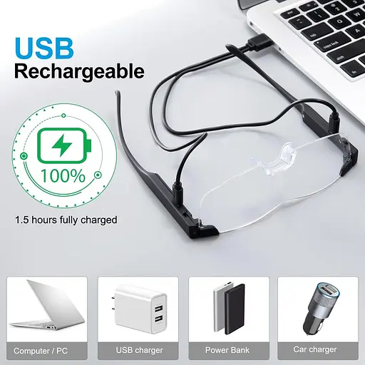 Збільшувальні окуляри SKYWAY з підсвічуванням, 160% світлодіодне підсвічування зі збільшувальним склом - фото 2