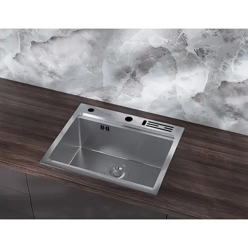 Кухонная мойка Nett NS-5747 накладная из нержавейки 1.5 мм кухонная станция - фото 4