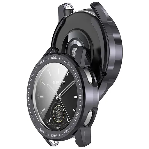 Защитный чехол Tamister для смарт-часов Xiaomi Watch S3 с пленкой темно-серый - фото 4