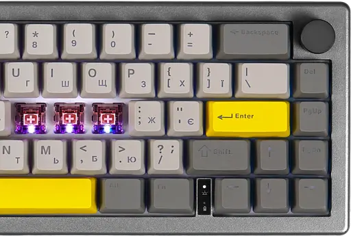 Клавіатура бездротова Epomaker EK68 Budgerigar V2 Switch RGB UA Black (EK68-B-BV2) - фото 2