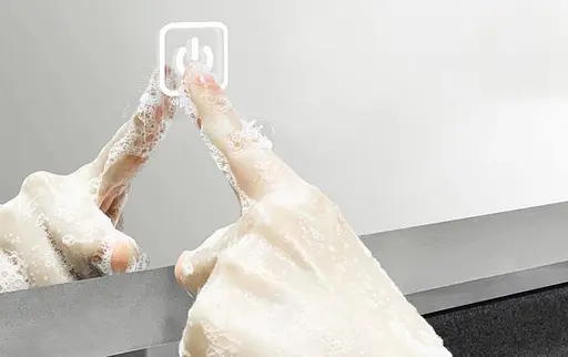 Дзеркало Dusel DE-M3051 70x90 Сенсорне включення + підігрів + годинник / темп, Білий - фото 2