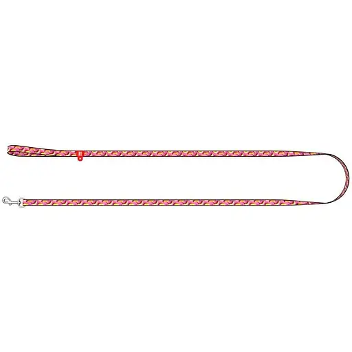 Повідець для котів та дрібних порід собак Waudog Nylon нейлоновий, малюнок "Банани на рожевому", XS - фото 2