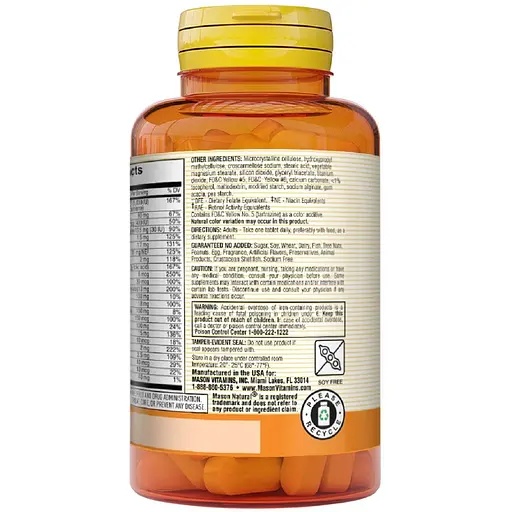 Мультивитамины и минералы на каждый день Mason Natural Daily Multiple Vitamins With Minerals 60 таблеток - фото 3