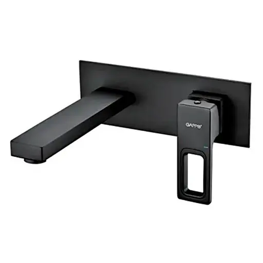 G1017-16 Змішувач для умивальника настінний чорний Gappo 1/8 Чорний матовий - фото 1