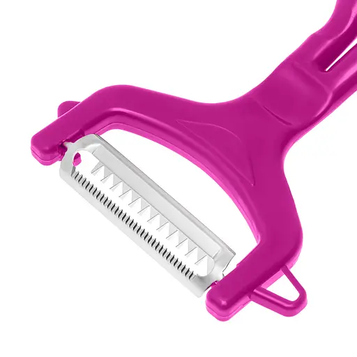 Нож овощерезка для нарезки соломкой овощей и фруктов (для морковки по-корейски) 13 см, Kitchette Розовый 86306 - фото 4