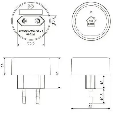 Шлюз Poer PTG10 Wifi для керування через інтернет термостатами Poer PTC10 / PTC16 / PTV30 - фото 3