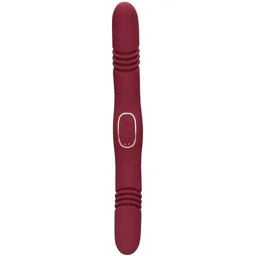 Вібратор Loveline Double-Sided Thrusting 33 см бордовий