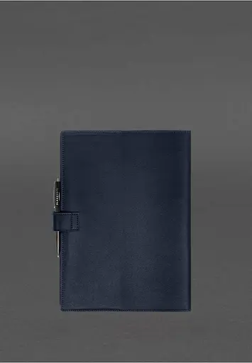Шкіряний блокнот А4 (софт-бук) 9.2 синій Краст - фото 6