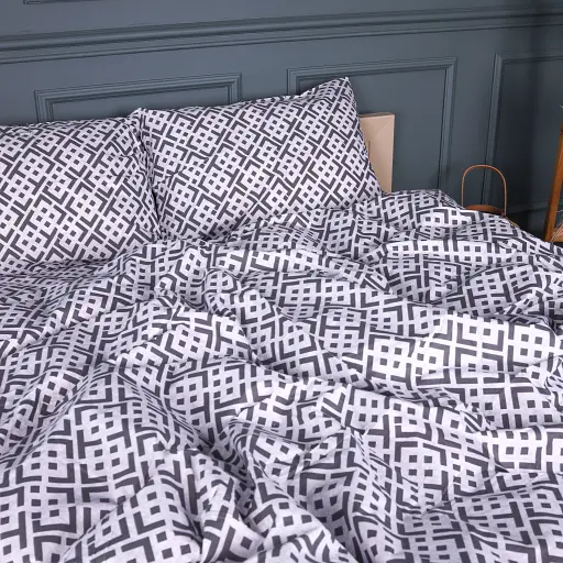 Наволочка Mirson бязь Abstract Graphite 60х60 см (2200013165576) - фото 2