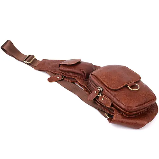 Чоловіча сумка через плече з натуральної шкіри Vintage 40х14х6 см sum0027507 - фото 6