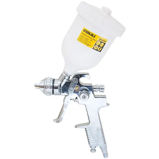 Фарборозпилювач хромований Sigma HVLP 1.3+1.8 мм з верхнім баком 600 мл (6812151) - фото 1