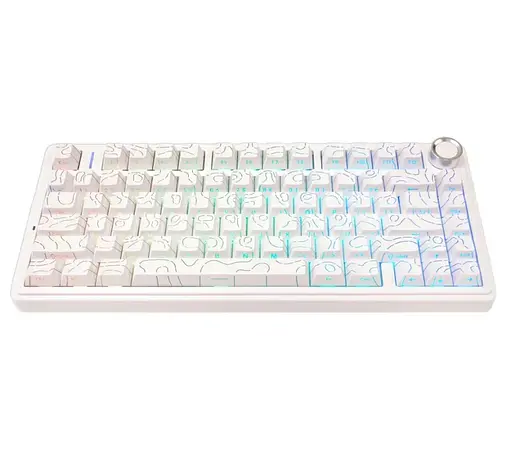 Игровая механическая клавиатура AULA F75 / Три режима подключения / Seiya Switch / White Lines - фото 6