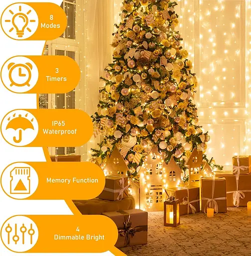 Светодиодные гирлянды Bzavor Fairy Lights, работающие от батареек, 15 м - фото 6