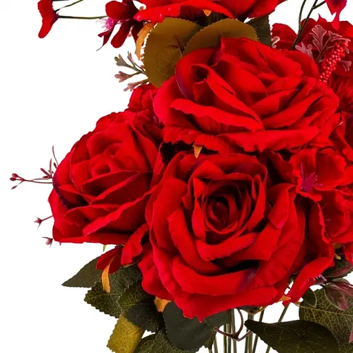 Букет “Квітковий коктейль” (7 бутонів троянд, 4 гортензії), червоний, 51 см (9207-001) Elisey - фото 2