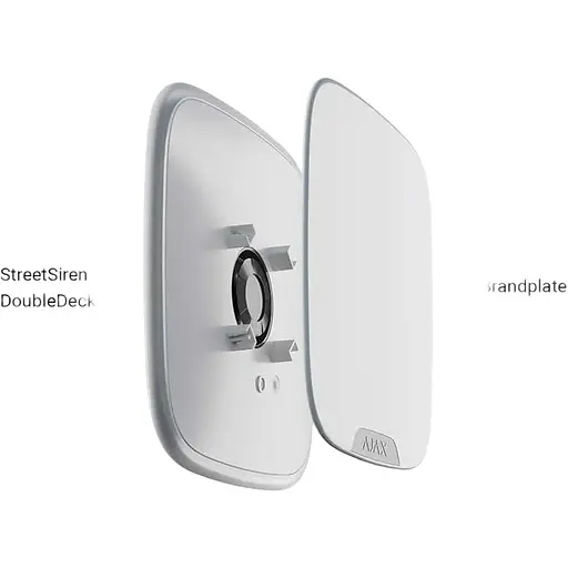 Лицевая панель Ajax Brandplate white для брендирования уличной сирены StreetSiren DoubleDeck (10 шт.)