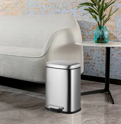 Мусорное ведро Mixxus Premium Style-TC0305 SS Color с плавным закрытием прямоугольное 5 л нержавейка (MI7060)  - фото 3
