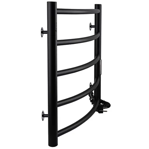 Електрична рушникосушка Unio LD ЕU 500-500-5 BLK Драбинка Дуга чорна, Чорний матовий, Праве, Електронний - фото 4