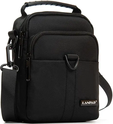 Сумка мужская на плечо черная Lanpad sum0028758 - фото 1