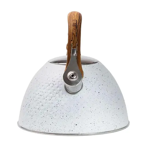 Металевий чайник із нержавіючої сталі Haus Roland зі свистком 3л Білий - фото 5