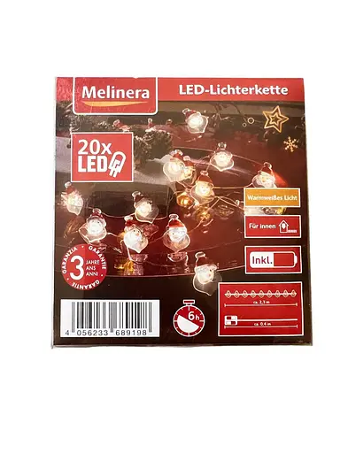 Світлодіодні гірлянди Melinera 20 led Дід Мороз 2.3 м з батарейками в комплекті - фото 5