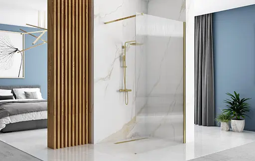 Душова стінка Rea Aero 100 intimo brushed gold REA-K4126, матовий, золотий - фото 3