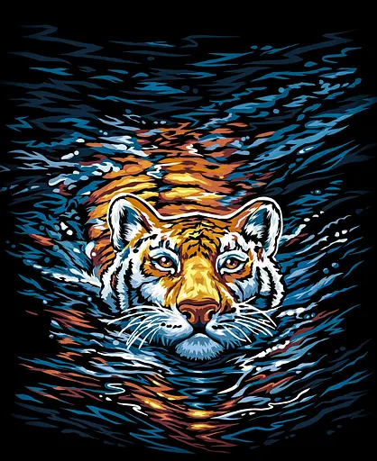 Картина по номерам. "Тигр" 40*40см KpNe-02-03