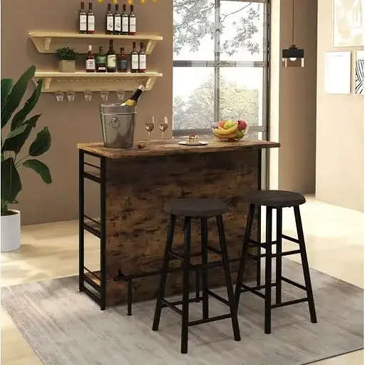 Тумба Costway Dent двухсторонний домашний бар в стиле Loft - фото 3